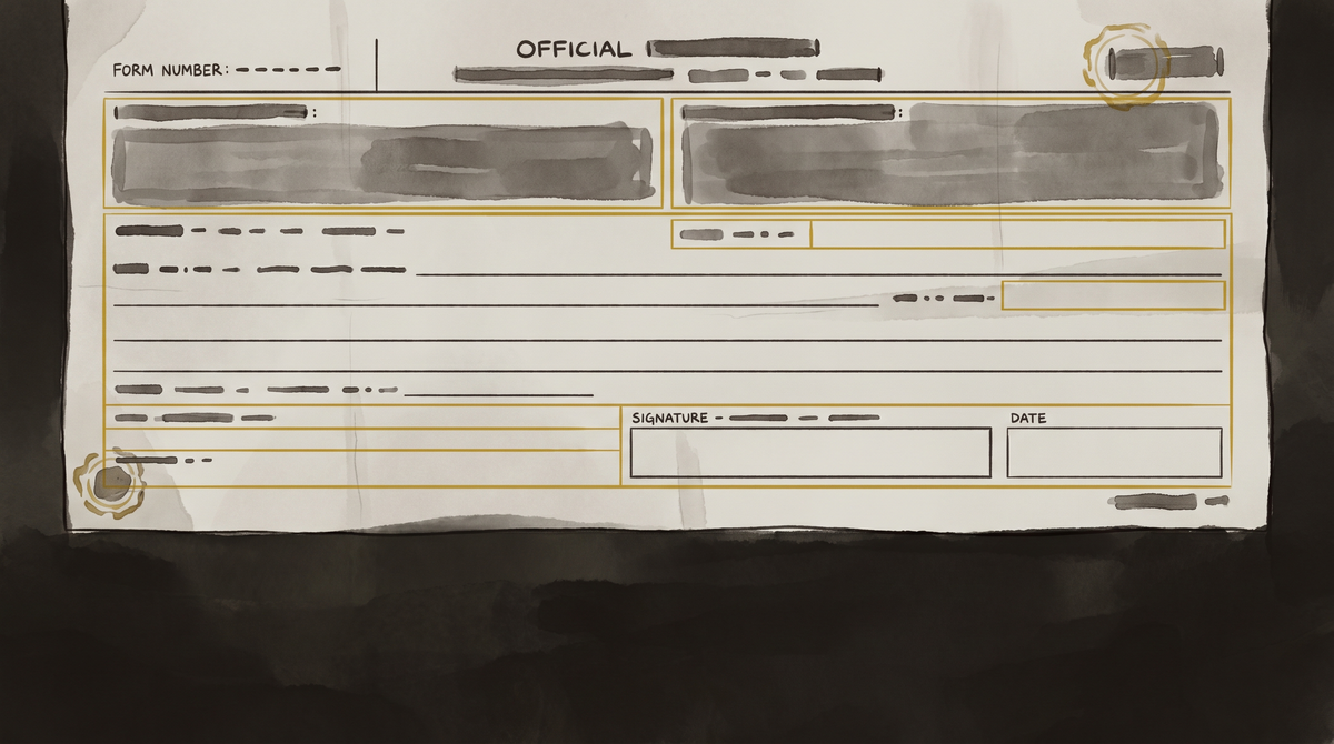 A blank government comment form with empty signature and date fields — the apparatus of participation with no response.
