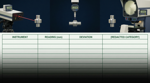 Three measuring instruments aimed at the same subject, each returning a different reading — the visual argument for methodology variation in AI adoption data.