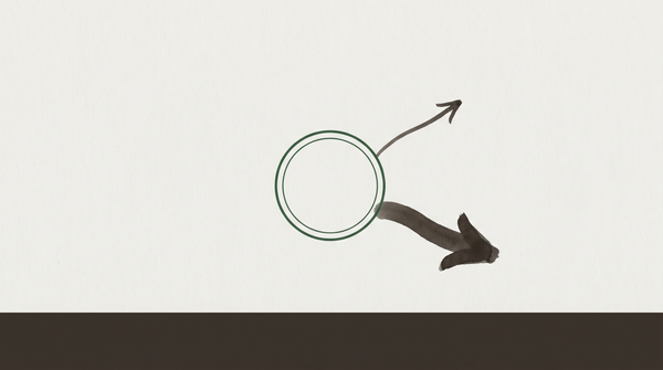 Abstract ledger with competing capital claims — three columns pulling from the same source, ledger green on pale field, the visual grammar of redirected investment flows.